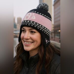 Baltimore Orioles MLB Women’s Black and Pink Knit Pom-Pom Winter Hat Cap